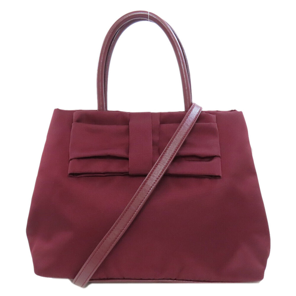 Prada Red Handbag Motif Bow Rion - Picture 11 of 11